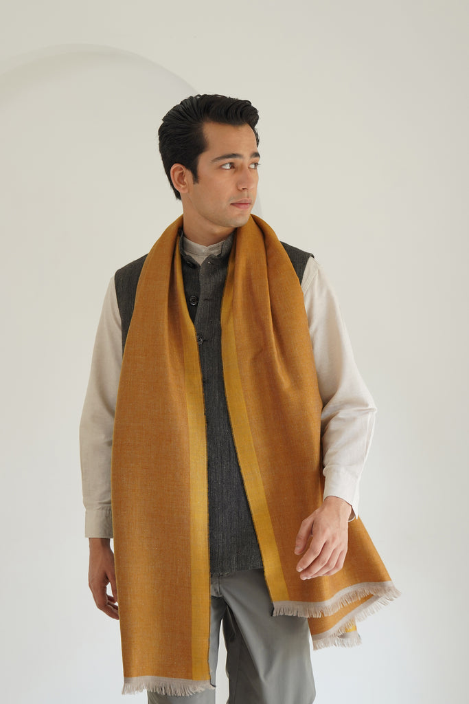 Handwoven Cashmere Twill Weave Large Scarf | Kashmir Loom