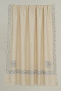Kashmir Loom Sozni Aylin Corner Buta Hand Embroidered Pashmina Shawl Ivory