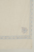 Kashmir Loom Sozni Aylin Corner Buta Hand Embroidered Pashmina Shawl Ivory