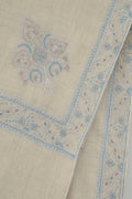 Kashmir Loom Sozni Aylin Corner Buta Hand Embroidered Pashmina Shawl Ivory
