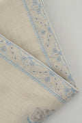 Kashmir Loom Sozni Aylin Corner Buta Hand Embroidered Pashmina Shawl Ivory