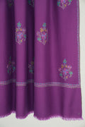 Sozni Resham Bail Buta Hand Embroidered Pashmina Shawl Magenta