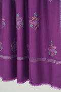 Sozni Resham Bail Buta Hand Embroidered Pashmina Shawl Magenta