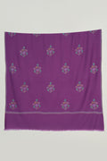 Sozni Resham Bail Buta Hand Embroidered Pashmina Shawl Magenta