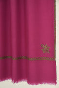 Kashmir Loom Sozni Baildar Koundar Hand Embroidered Pashmina Stole Fuchsia