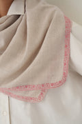 Kashmir Loom Sozni Baildar Hand Embroidered Pashmina Neck Scarf Kuklihut Pink