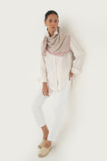Kashmir Loom Sozni Baildar Hand Embroidered Pashmina Neck Scarf Kuklihut Pink