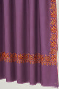 Kashmir Loom Sozni Borderdar Hand Embroidered Pashmina Shawl Mauve