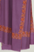 Kashmir Loom Sozni Borderdar Hand Embroidered Pashmina Shawl Mauve