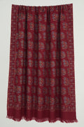 Kashmir Loom Kani Gulrang Butidar Jama Hand Woven Large Pashmina Shawl Red