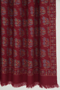 Kashmir Loom Kani Gulrang Butidar Jama Hand Woven Large Pashmina Shawl Red