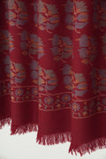 Kashmir Loom Kani Gulrang Butidar Jama Hand Woven Large Pashmina Shawl Red
