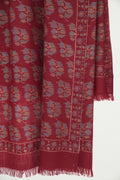 Kashmir Loom Kani Gulrang Butidar Jama Hand Woven Large Pashmina Shawl Red