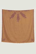 Kashmir Loom Sozni Shakufa Hand Embroidered Pashmina Shawl Camel