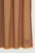 Kashmir Loom Sozni Shakufa Hand Embroidered Pashmina Shawl Camel