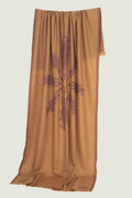 Sozni Shakufa Hand Embroidered Pashmina Shawl Camel