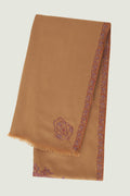 Kashmir Loom Sozni Shakufa Hand Embroidered Pashmina Shawl Camel