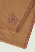 Kashmir Loom Sozni Shakufa Hand Embroidered Pashmina Shawl Camel