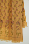 Kashmir Loom Kani Carnation Jama Hand Woven Large Pashmina Shawl Satin Gold