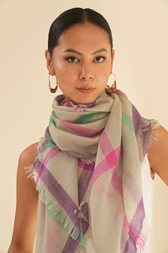 Carreau Cashmere Square Scarf