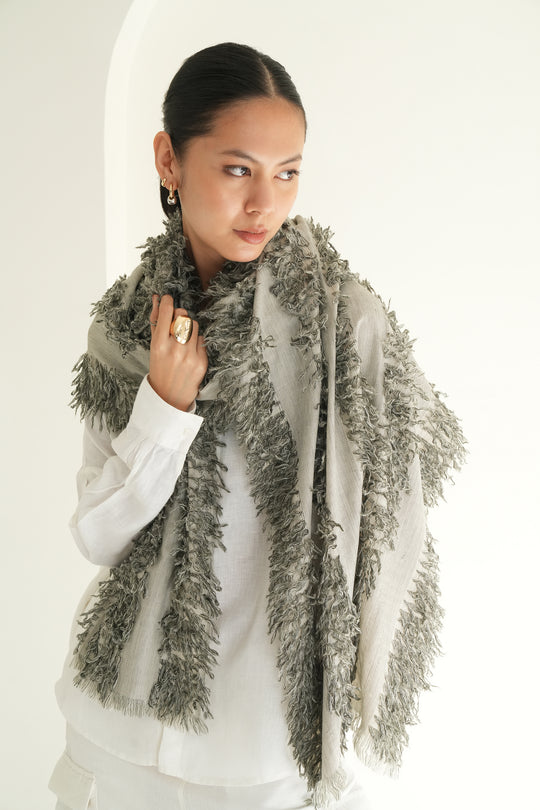 Kashmir Loom Changra Stripes Cashmere Scarf