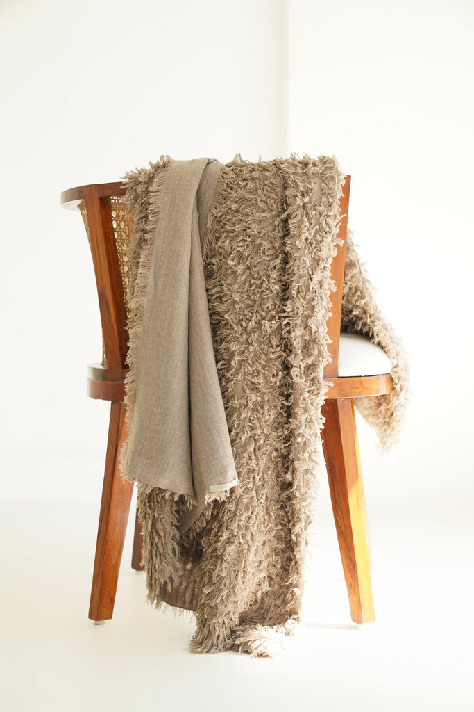 Handwoven Cashmere Shaggy Throw | Kashmir Loom