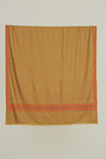 Sozni Dordar Hand Embroidered Pashmina Shawl Otter Orange