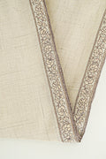 Sozni Hashiya Hand Embroidered Pashmina Shawl Ivory Grey