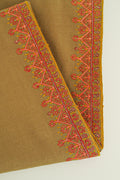 Sozni Dordar Hand Embroidered Pashmina Shawl Otter Orange