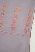 Sozni Paisley Palledar Hand Embroidered Pashmina Shawl Mink