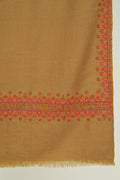 Sozni Dordar Hand Embroidered Pashmina Shawl Otter Orange