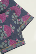 Kani Ghulabdar Hand Woven Pashmina Large Shawl Indigo Pink
