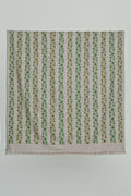 Kani Khatrast Hand Woven Pashmina Shawl Natural Ivory Green
