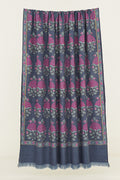 Kashmir Loom Kani Ghulabdar Hand Woven Pashmina Shawl Indigo Pink