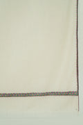 Kashmir Loom Sozni Hashiya Hand Embroidered Pashmina Shawl Ivory Pink
