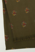 Kashmir Loom Kani Galib Buti Hand Woven Pashmina Scarf Olive Ivory