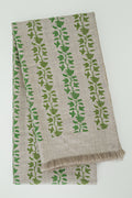 Kani Khatrast Hand Woven Pashmina Shawl Natural Ivory Green