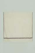 Kashmir Loom Sozni Hashiya Hand Embroidered Pashmina Shawl Ivory Pink