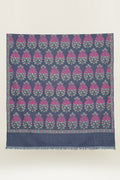 Kashmir Loom Kani Ghulabdar Hand Woven Pashmina Shawl Indigo Pink