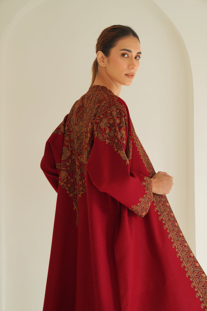 Paisley Buta Hand Embroidered Wool Choga Jester