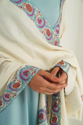 Kashmir Loom Zahra Dordar Hand Embroidered Pashmina Shawl Ivory
