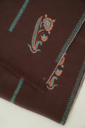 Kashmir Loom Ziah Khatrast Hand Embroidered Pashmina Stole Coffeebean