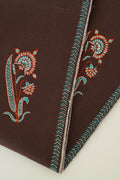 Kashmir Loom Ziah Khatrast Hand Embroidered Pashmina Stole Coffeebean