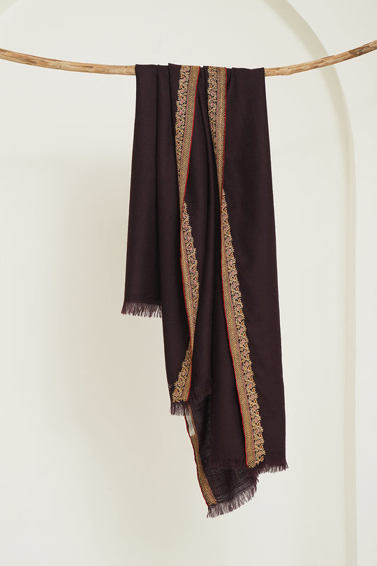 Kashmir Loom Mirab Hashiya Hand Embroidered Pashmina Stole Chateau