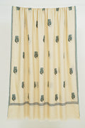 Kashmir Loom Mughal Butidar Hand Embroidered Large Pashmina Shawl Ivory