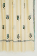 Kashmir Loom Mughal Butidar Hand Embroidered Large Pashmina Shawl Ivory