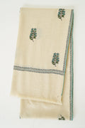 Kashmir Loom Mughal Butidar Hand Embroidered Large Pashmina Shawl Ivory