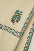 Kashmir Loom Mughal Butidar Hand Embroidered Large Pashmina Shawl Ivory