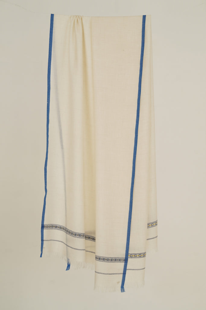DOUSAIVORYBLUESHAWL100X200CMS0