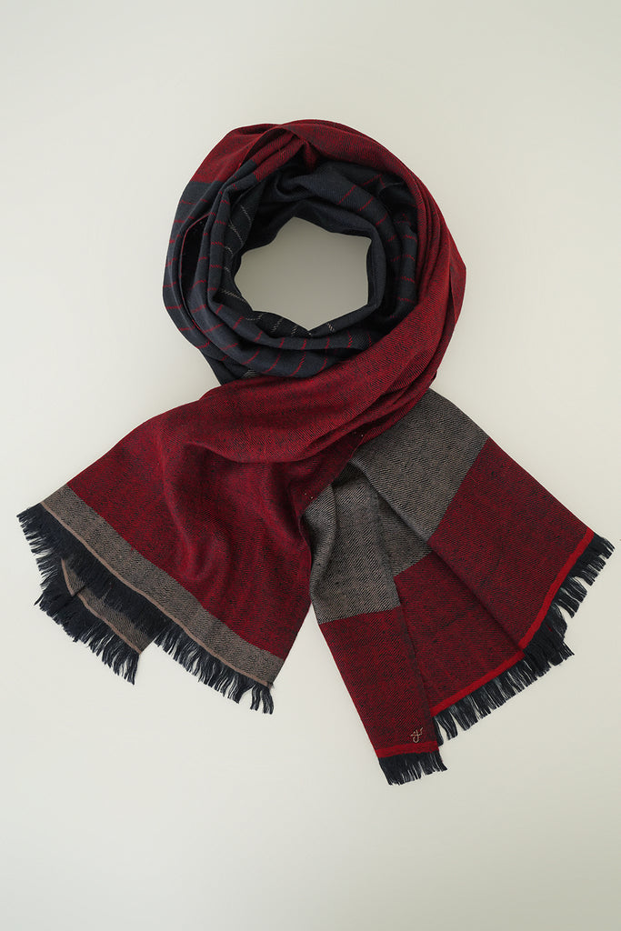 Handwoven Cashmere Colour Block Scarf | Kashmir Loom